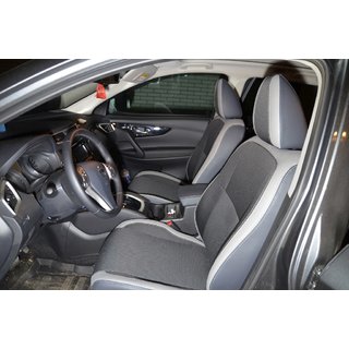 Авточехлы (Эко-кожа↗Ткань, Premium) Nissan Qashqai 2014-2021 гг. фото 4
