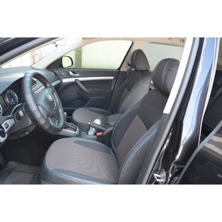 Авточехлы (Эко-кожа↗Ткань, Premium) Skoda Octavia II A5 2006-2010 гг. фото 2