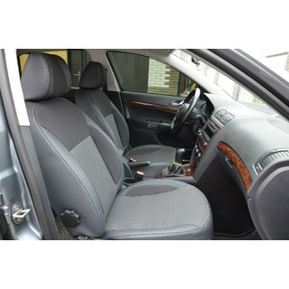 Авточехлы (Эко-кожа↗Ткань, Premium) Skoda Octavia II A5 2006-2010 гг. фото 4