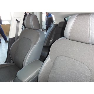 Авточехлы (2008-2013, Эко-кожа↗Ткань, Premium) Skoda Superb 2009-2015 гг. фото 1