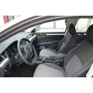 Авточехлы (2008-2013, Эко-кожа↗Ткань, Premium) Skoda Superb 2009-2015 гг. фото 3