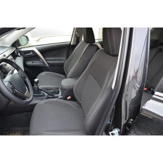 Авточехлы (Эко-кожа↗Ткань, Premium) Toyota Rav 4 2013-2018 гг. фото 1