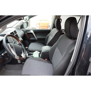 Авточехлы (Эко-кожа + Ткань, Premium) Toyota Land Cruiser Prado 150 2009-2023 гг. фото 1