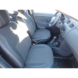 Авточехлы (Эко-кожа↗Ткань, Premium) Renault Logan II 2013-2022 гг. фото 3