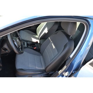 Авточехлы (Эко-кожа↗Ткань, Premium) Volkswagen Golf 7/E-Golf 2012-2020 гг. фото 1