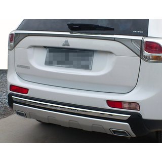 Накладка на задний бампер (2013-2015) Mitsubishi Outlander 2012-2021 гг. фото 1