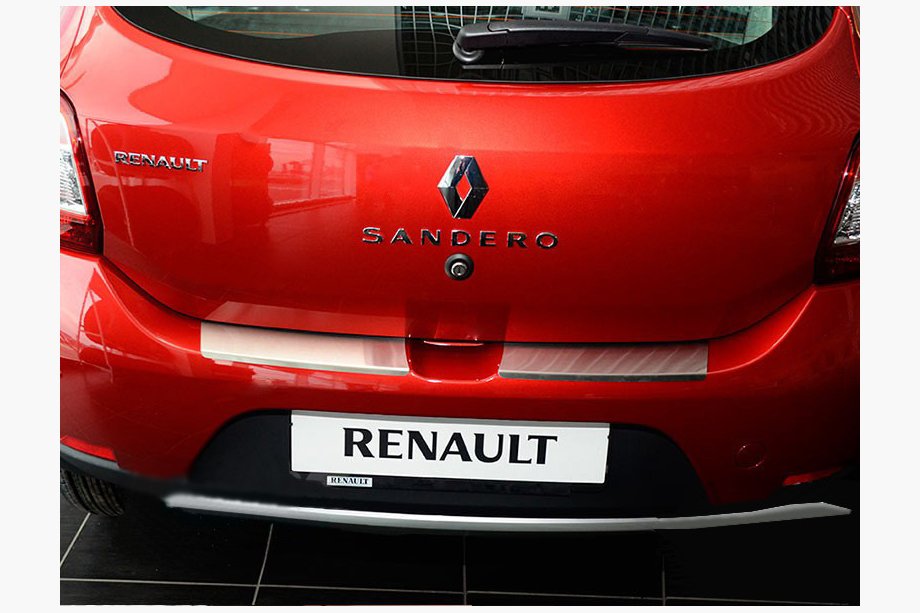 Dacia Sandero 2013-2020 гг. Накладка на задний бампер с загибом (Notaniko) Image
