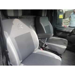 Авточехлы (Экокожа↗Ткань, Premium) Citroen Jumpy 2007-2017 гг. фото 1