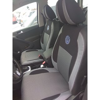 Авточехлы (Эко-кожа↗Ткань, Premium) Volkswagen Tiguan 2007-2016 гг. фото 1