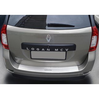 Накладка на задний бампер с отбортовкой NataNika (нержавейка) Renault Logan MCV 2013-2022 гг.