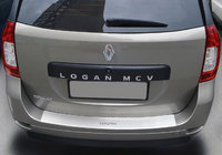 Renault Logan MCV 2013-2022 гг. Накладка на задний бампер с отбортовкой NataNika (нержавейка) фото 1