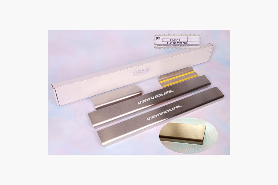 Dodge Caliber 2006-2011 гг. Накладки на пороги Nataniko Standard (4 шт, нержавейка) Image