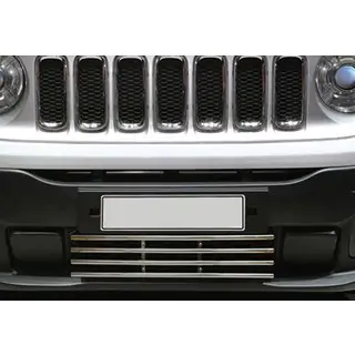 Решетка бампера нержавейка Jeep Renegade 2014- гг. фото 1