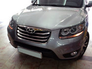Hyundai Santa Fe 2 2006-2012 гг. Накладки на решетку Нержавеющая сталь (2010-2012, 4 шт.) фото 2