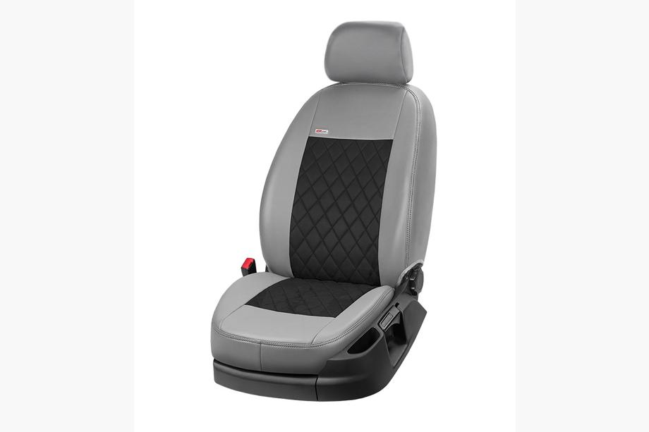 Citroen Jumpy 2007–2017 гг. Авточехлы ЭкоКожа+Ткань+Алькантара Eco Prestige Antara (8 или 9 мест) Фото 8