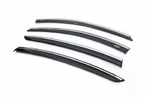 Renault Fluence 2009-2016 гг. Ветровики с хромом (4 шт, Niken Chrome) фото 1