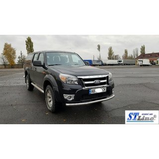 Передняя защита ST008 (нержавейка) фото 3