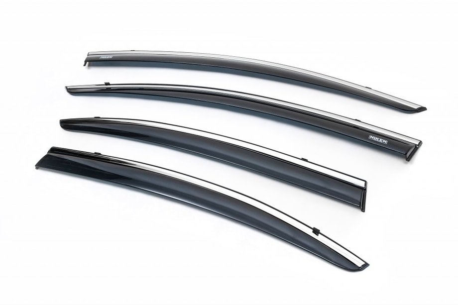 Honda Civic 2012-2016 Ветровики с хромом Niken (Sedan) Image
