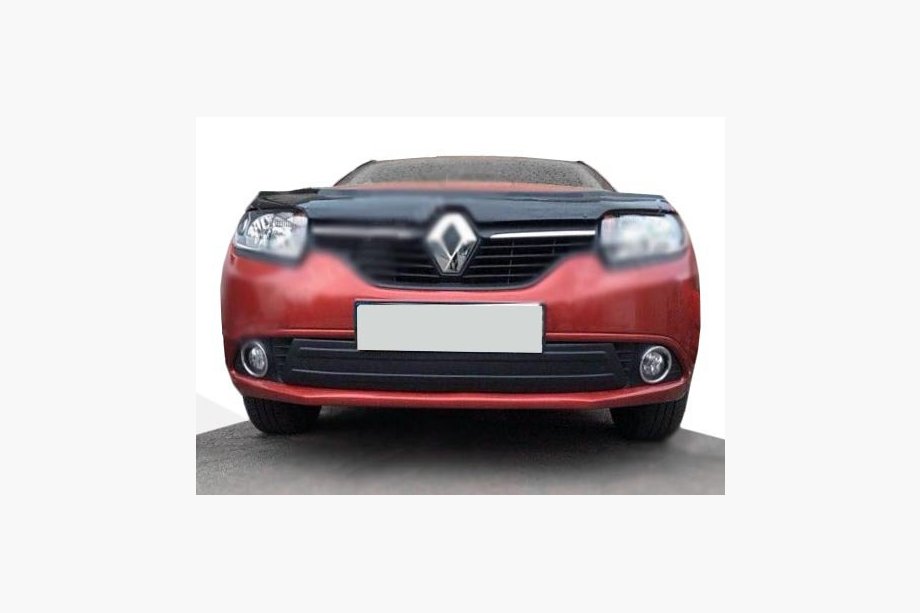 Renault Sandero 2013-2017 гг. Зимняя глянцевая накладка на нижнюю решетку Image