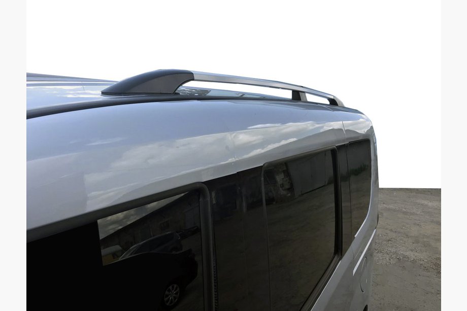 Opel Combo 2012-2018 гг. РАСПРОДАЖА!!! Рейлинги Серый Металлик (Пластиковые Ножки) Image