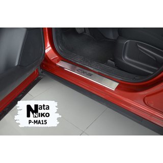 Накладки на пороги Nataniko (4 шт., нержавейка) Mazda CX-5 2017- гг. фото 2