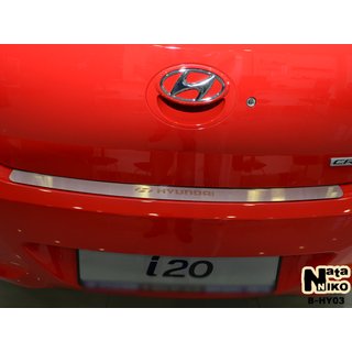 Накладка на задний бампер Nataniko (нержавейка) Hyundai I-20 2008-2012 гг.