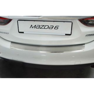 Накладка на задний бампер с загибом Nataniko (4D, нержавейка) Mazda 6 2012-2024 гг.