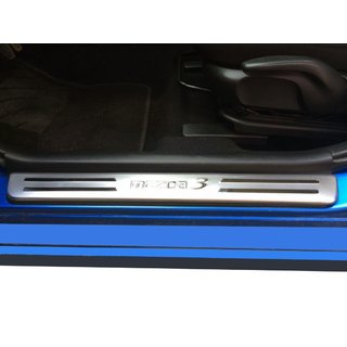 Накладки на пороги Libao (4 шт, нержавейка) Mazda 3 2003-2009 гг. фото 1