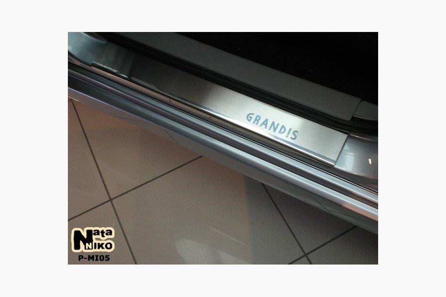 Mitsubishi Grandis 2003-2011 гг. Накладки на пороги Nataniko (2 шт., нержавейка) Image