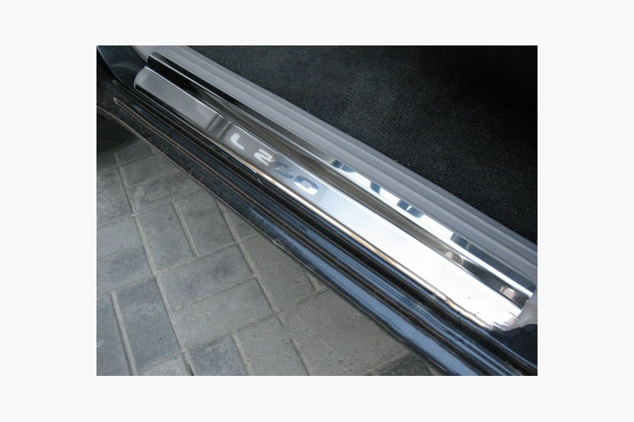 Mitsubishi L200 2006-2015 гг. Накладки на пороги Nataniko (2 шт., нержавейка) Image