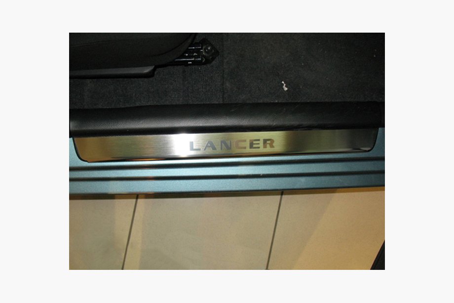 Mitsubishi Lancer 9 2004-2008 гг. Накладки на Пороги Nataniko (4 шт., Нержавейка) Image