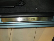 Mitsubishi Lancer 9 2004-2008 гг. Накладки на Пороги Nataniko (4 шт., Нержавейка) фото 1