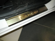 Mitsubishi Lancer X 2008- гг. Накладки на пороги Nataniko (4 шт., нержавейка) фото 1