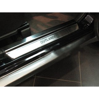 Накладки на пороги Natanika Premium (4 шт, нержавейка) Mitsubishi Outlander 2001-2006 гг.