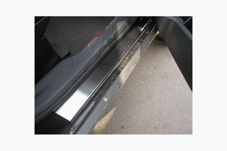 Mitsubishi Outlander 2006-2012 гг. Накладки на пороги Nataniko (4 шт., нержавейка) Image