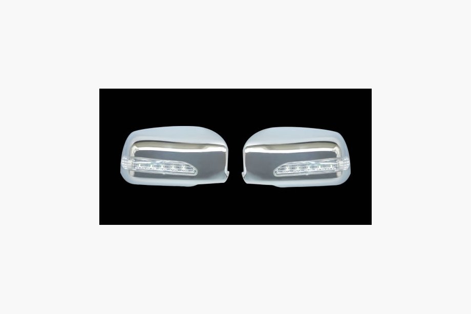 Mitsubishi Lancer 9 2004-2008 гг. Накладки на зеркала с LED (2 шт, пластик) Image