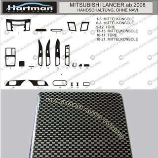 АКЦИЯ! Накладки на панель под карбон Mitsubishi Lancer X 2008- гг.