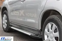 Mitsubishi ASX 2010-2023 гг. Боковые Подножки Allmond Grey (2 шт., Алюминий) фото 3