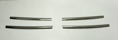 Volkswagen T6 2015-2024 гг. Накладки на решетку Черный Хром 2015-2019 (4 шт, нерж сталь) фото 2