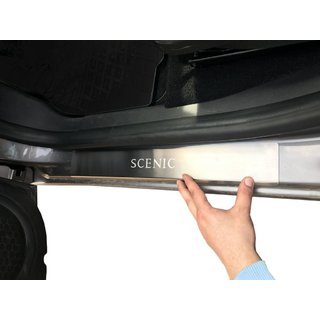 Накладки на Пороги Nataniko (4 шт., Нержавейка) Renault Scenic/Grand 2009-2016 гг. фото 1