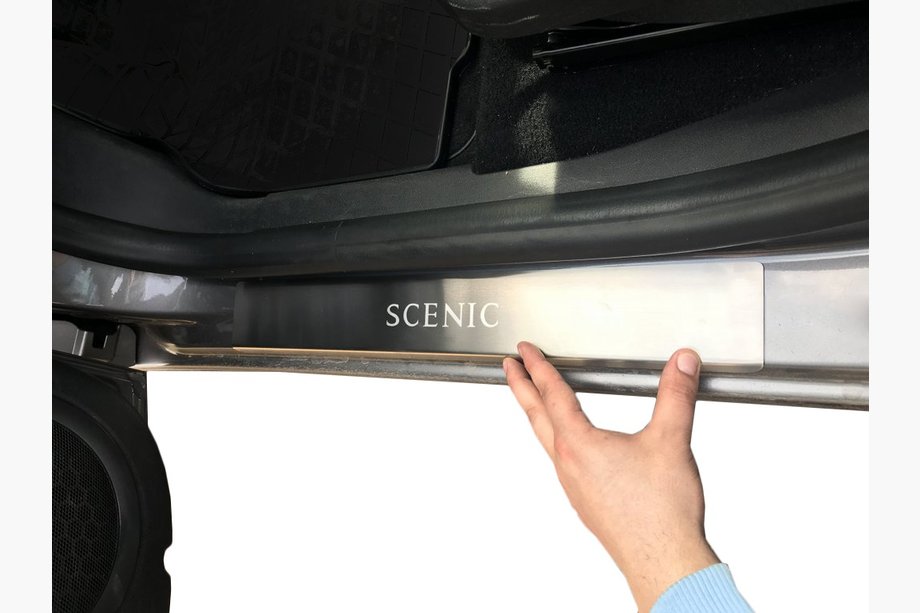 Renault Scenic/Grand 2009-2016 гг. Накладки на Пороги Nataniko (4 шт., Нержавейка) Image