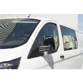 Накладки на Зеркала Черный Хром (2 шт., пластик) Ford Custom 2013-2022 гг. фото 1