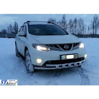 Передняя защита ST015 (нержавейка) фото 2