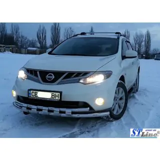 Передняя защита ST015 (нержавейка) фото 4