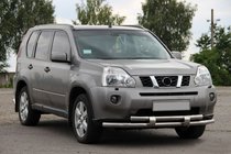Nissan X-trail T31 2007-2014 гг. Передняя защита ST015/2 (нерж. сталь) фото 1