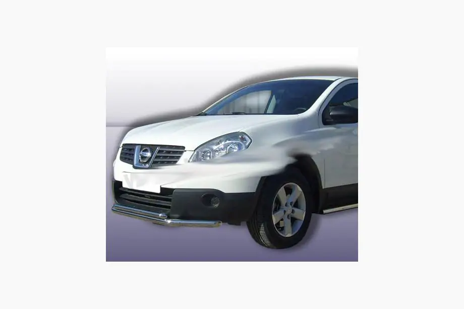 Nissan Qashqai 2007-2010 гг. Передняя двойная дуга ST014 (нержавейка) 60/42 мм Фото 3