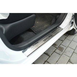 Накладки на пороги Natanika Premium (4 шт, нержавейка) Nissan Micra K13 2011-2016 гг.