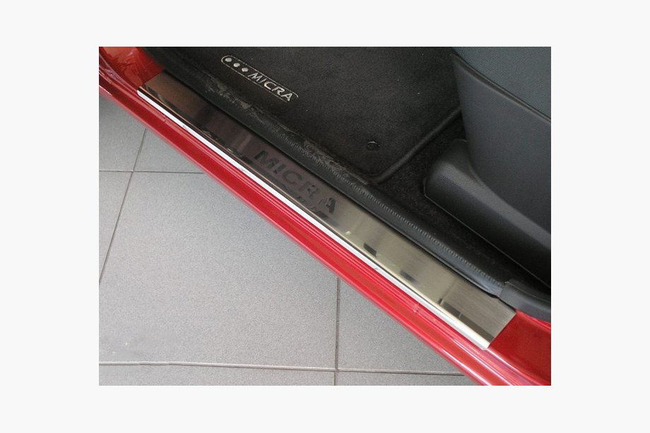 Nissan Micra K12 2003-2010 гг. Накладки на пороги Natanika Premium (4 шт, нержавейка) Фото 2