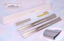 Nissan Micra K13 2011-2016 гг. Накладки на пороги Natanika Standard (4 шт, нержавейка) фото 1