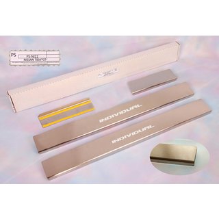 Накладки на пороги Natanika Standard (4 шт, нержавейка) Nissan Tiida 2011-2014 гг.